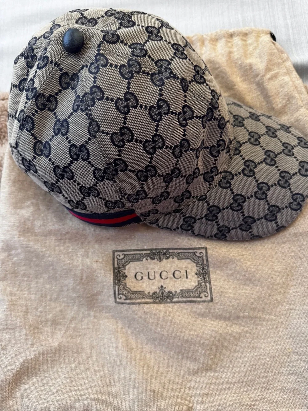 Gucci Navy Monogram baseball hat